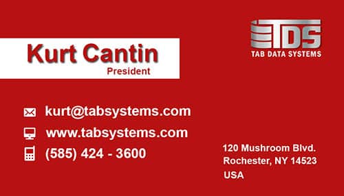 Tab Business Card Template Simple Red Front